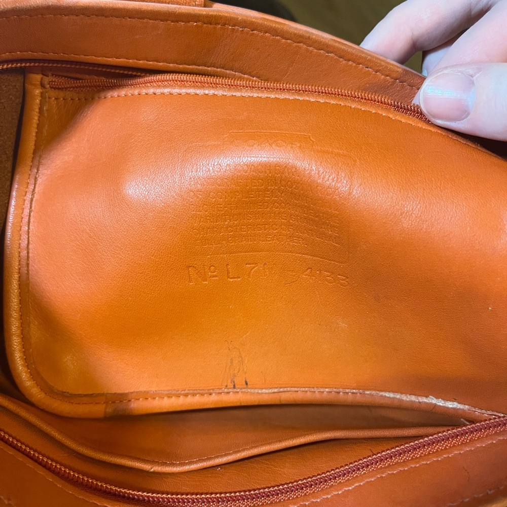 Coach Waverly Vintage Orange Unlined Leather Bag Purse satchel - Picture 5 of 5